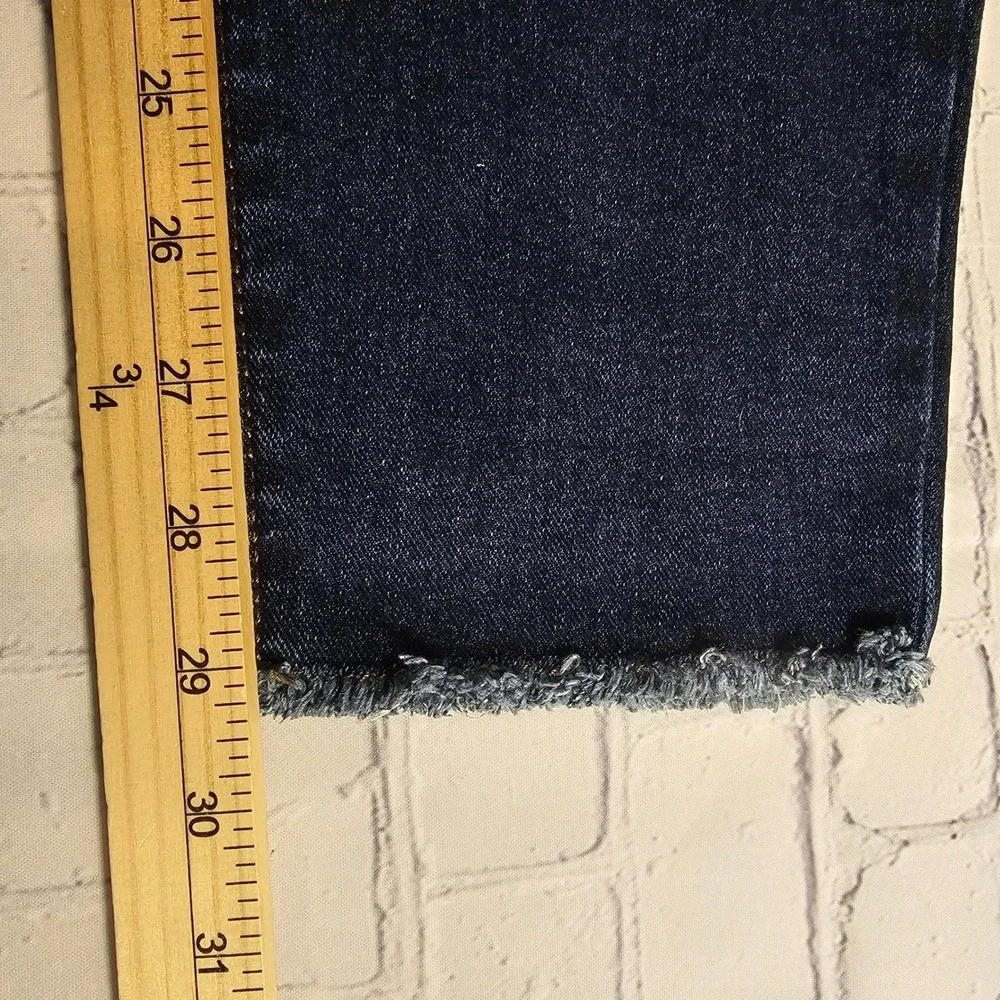 Lee Heritage High Rise‎ Skinny Jeans Dark Wash Button Fly Raw Hem 14M